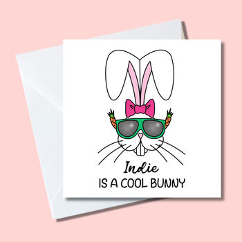 Personalised Girl Cool Bunny T Shirt, 3 of 4