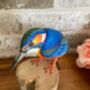 Hand Carved Wooden Kingfisher Bird Figurine Hand Painted, thumbnail 6 of 7