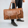 Brown Leather Overnight Bag With Shoe Compartment, thumbnail 1 of 11