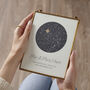 Personalised Wedding Night Sky Hand Stitched Print, thumbnail 1 of 5