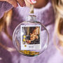 Baby's First Christmas Sequin Photo Bauble, thumbnail 2 of 3