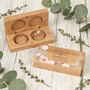 Personalised Blush Flowers Wedding Oak Wooden Double Ring Box, thumbnail 1 of 3