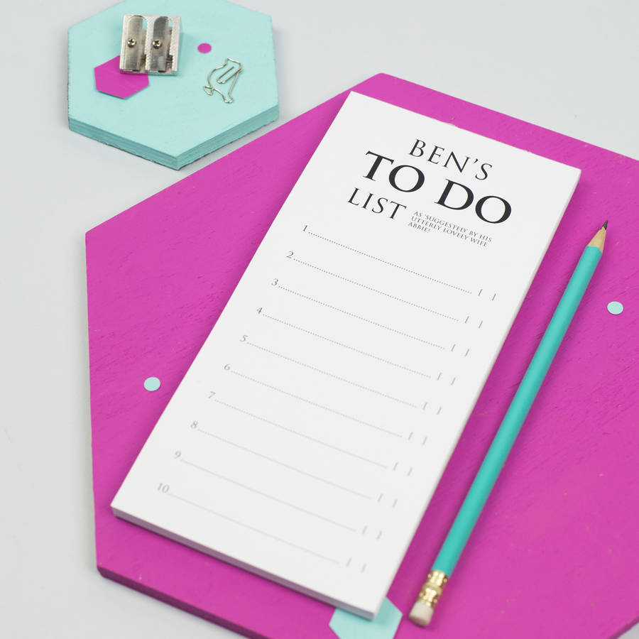 Personalised Classic 'To Do List' Notepad By XOXO