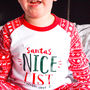 Personalised Nice List Christmas Pyjamas, thumbnail 1 of 4