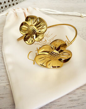 Posie Bracelet/Arm Cuff 18k Gold Plated Titanium, Tarnish Free, Hypoallergenic + Waterproof, 3 of 9