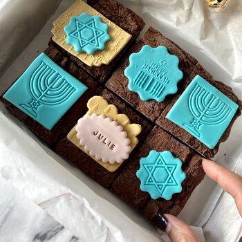 Personalised Hanukkah Fudgey Brownies, 3 of 8