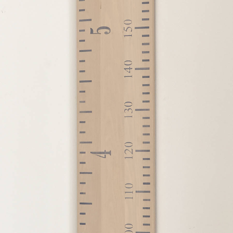 wooden ruler growth chart in white grey and putty by lovestruck