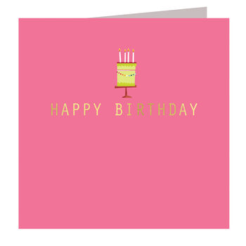 Gold Foiled Birthday Cake Card, 2 of 5