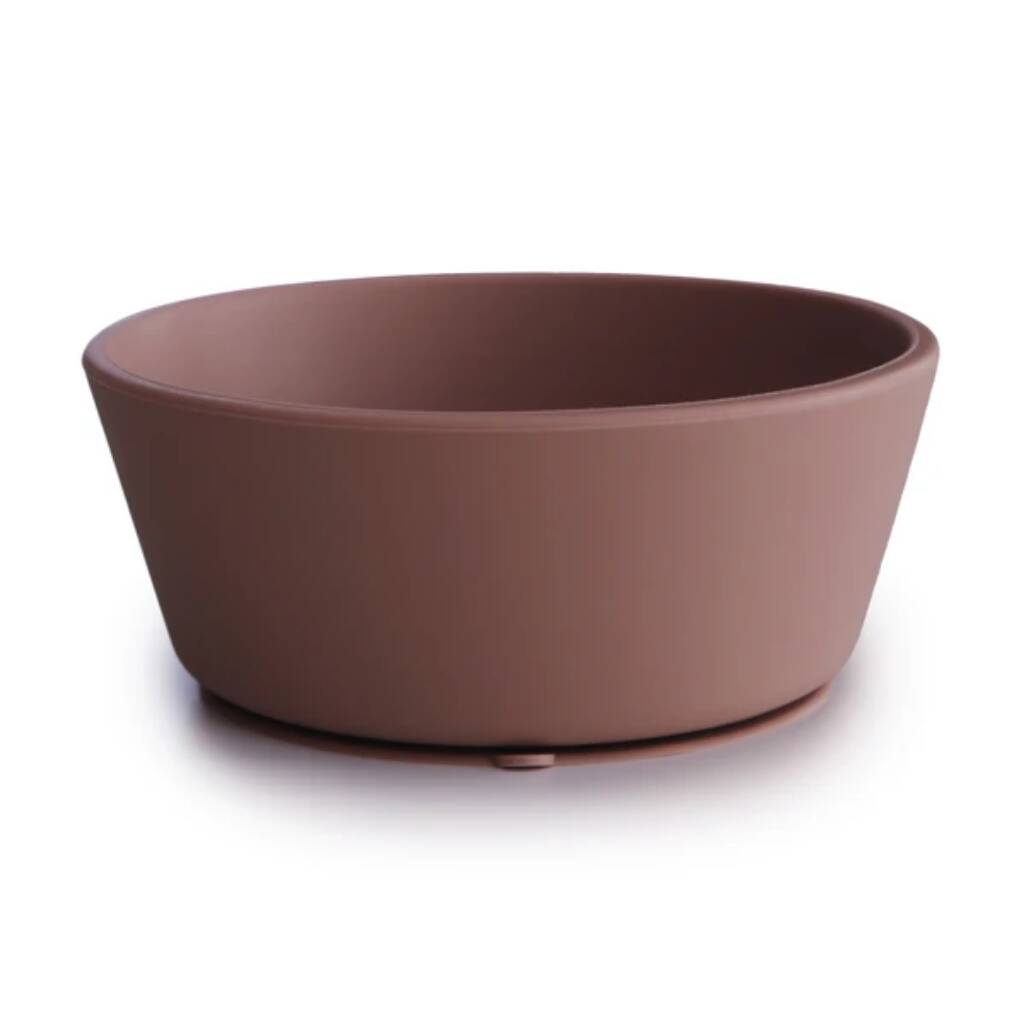 Scandi Silicone Round Suction Bowl Cloudy Mauve, 1 of 5
