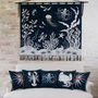 Navy Embroidered Wool Lobster Cushion, thumbnail 2 of 2