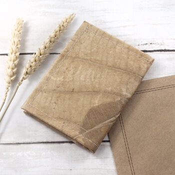 Vegan Teak Leaf Leather Folding Card Holder, 4 of 10