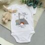 Personalised Giraffe First Father's Day Baby Vest, thumbnail 1 of 2
