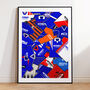 Rangers Football Shirt Mash Up Print, thumbnail 1 of 3