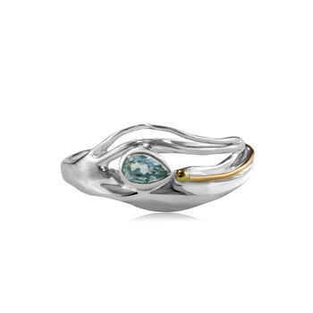 Flowing Teardrop Blue Topaz Ring, 7 of 8