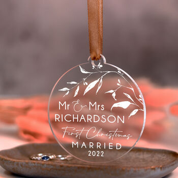 Personalised Our First Christmas As Mr And Mrs Bauble, 6 of 11