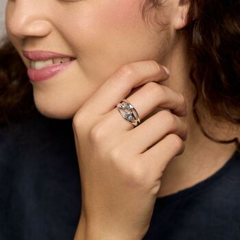 Blue And White Topaz Silver Ring, 3 of 5