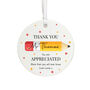 Personalised Thank You Teacher Porcelain Pencil Bauble, thumbnail 4 of 5