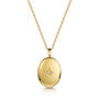 Little Oval Locket With Clear Crystal 18 K Gold Plate, thumbnail 1 of 8