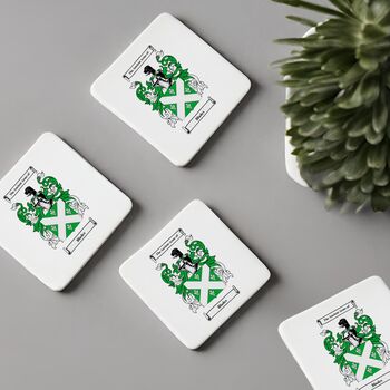 Set Of Four Coat Of Arms Coasters – Personalised Gift, 2 of 6