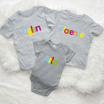 Personalised Multicoloured Set Of Three Kids T Shirts, 2 of 4
