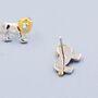 Tiny Lion Stud Earrings In Sterling Silver, thumbnail 7 of 11