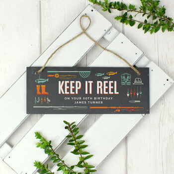 Personalised Keep It Reel Hanging Plaque Fishing Gift, 4 of 6