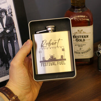 Personalised Festival Hip Flask Tin Gift Set, 4 of 4