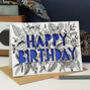 Monochrome Floral Paper Cut Birthday Card, thumbnail 3 of 9