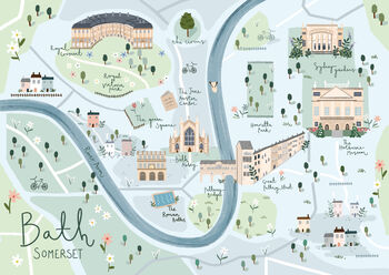 Bath Illustrated Map Print, 2 of 2