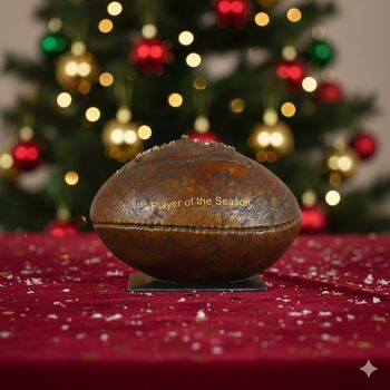 Personalised Antique Rugby Ball Trophy/Ornament, 11 of 11