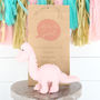 Personalised Gift Bag + Pink Diplodocus Rattle Dinosaur, thumbnail 1 of 4