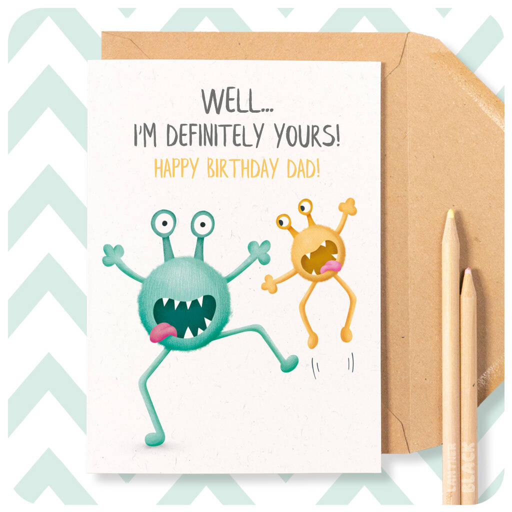 Funny Happy Birthday Dad Card From Son Or Daughter, 1 of 5