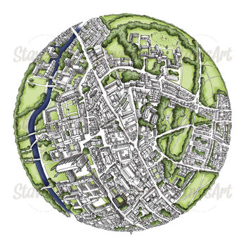 The Cambridge Globe Hand Drawn Map Print, 5 of 5