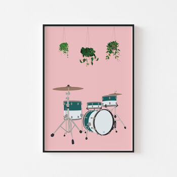 Drum Kit Houseplant Print | Music Studio Poster, 9 of 12