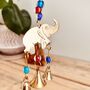 Recycled Brass Elephant Bell Wind Chime With Cute Beads, thumbnail 5 of 5