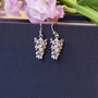 Wisteria Lilac Flower Drop Earrings, thumbnail 1 of 5