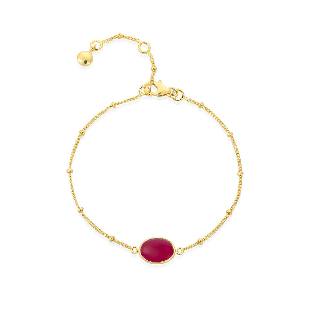 Pollara Gemstone And Gold Plated Beaded Bracelet By Auree Jewellery