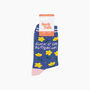 Suck It Up Buttercup Combed Cotton Socks In Blue, thumbnail 4 of 4