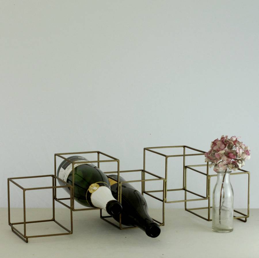 metal cube wire bottle holder by posh totty designs interiors ...
