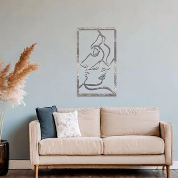 Minimalist Metal Abstract Faces Wall Decor Gift For Home, 4 of 11