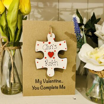 Personalised Valentines Card Missing Piece Jigsaw, 5 of 8