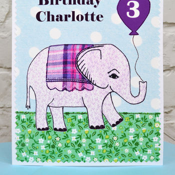 'Elephant' Personalised Childrens Birthday Card, 2 of 3