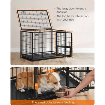Heavy Duty Dog Crate Metal Dog Cage, 7 of 7