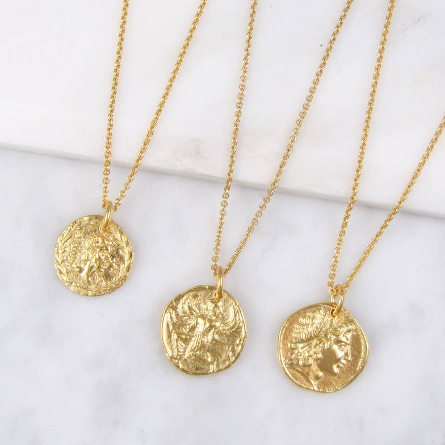 roman coin necklace by black pearl | notonthehighstreet.com