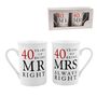 Ruby Anniversary 40 Years Mr And Mrs Always Right Mugs, thumbnail 3 of 5
