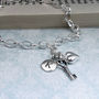 Sterling Silver Heart And Key Bracelet, thumbnail 2 of 3