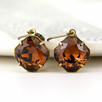 Earrings Made With Swarovski Cushion Crystals, 3 of 8