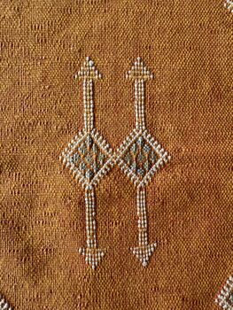Handmade Moroccan Cactus Silk Cushion Cover, Golden, 2 of 4