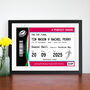Personalised Rugby Ticket Wedding Print, thumbnail 1 of 3