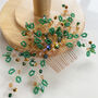 Christmas Inspired Gold And Green Hair Comb, thumbnail 3 of 4